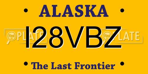 I28VBZ Alaska License Plate