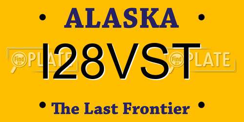 I28VST Alaska License Plate