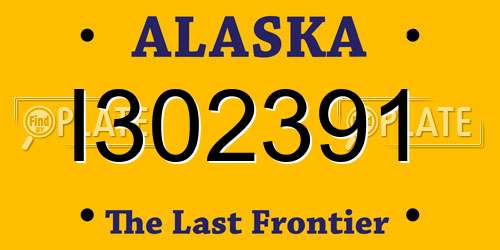 I302391 Alaska License Plate