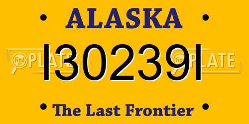 I30239I Alaska License Plate