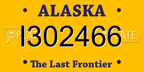 I302466 Alaska License Plate