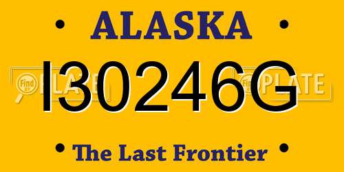 I30246G Alaska License Plate