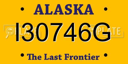 I30746G Alaska License Plate