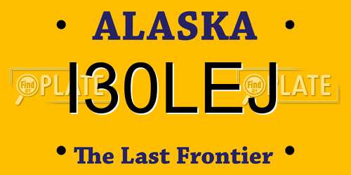 I30LEJ Alaska License Plate