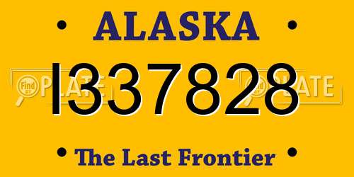 I337828 Alaska License Plate