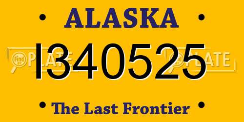 I340525 Alaska License Plate