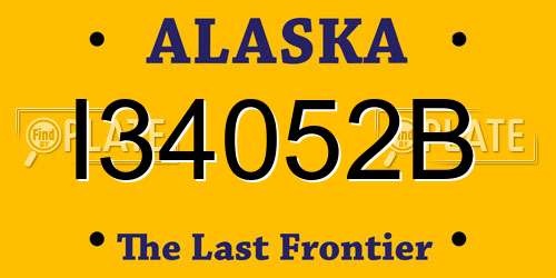 I34052B Alaska License Plate