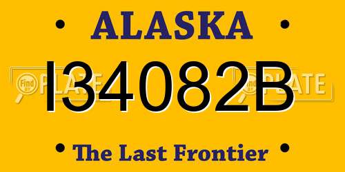 I34082B Alaska License Plate