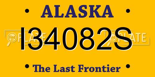I34082S Alaska License Plate
