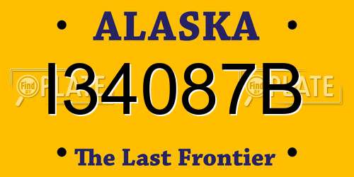 I34087B Alaska License Plate