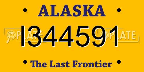 I344591 Alaska License Plate