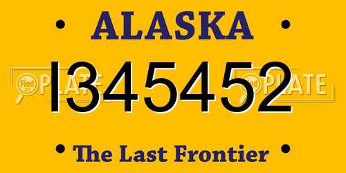 I345452 Alaska License Plate