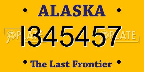 I345457 Alaska License Plate