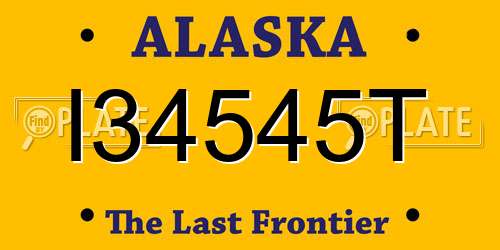 I34545T Alaska License Plate