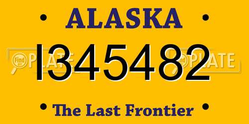 I345482 Alaska License Plate
