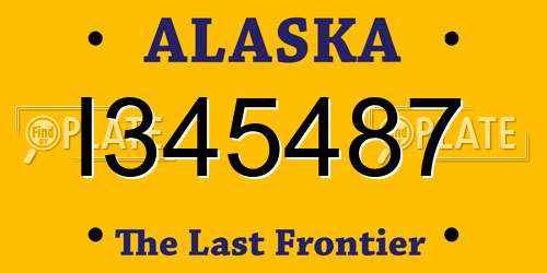 I345487 Alaska License Plate
