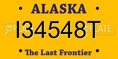 I34548T Alaska License Plate