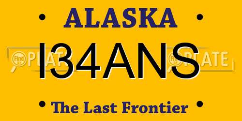 I34ANS Alaska License Plate