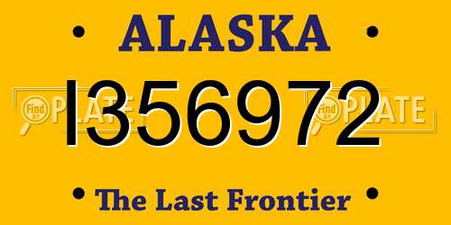I356972 Alaska License Plate