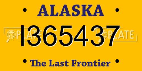I365437 Alaska License Plate