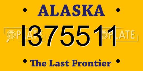 I375511 Alaska License Plate