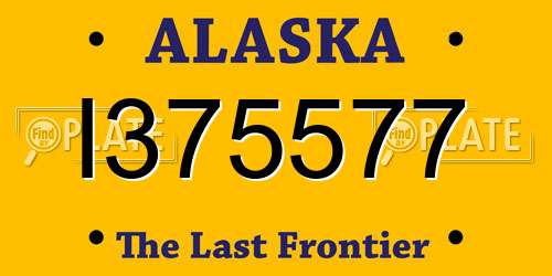 I375577 Alaska License Plate