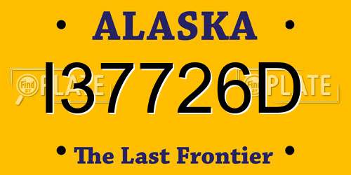 I37726D Alaska License Plate