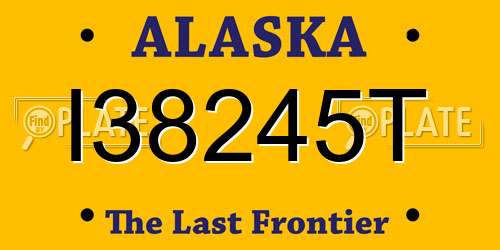 I38245T Alaska License Plate