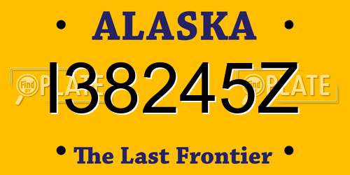 I38245Z Alaska License Plate