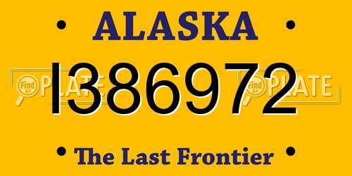 I386972 Alaska License Plate