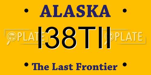 I38TII Alaska License Plate