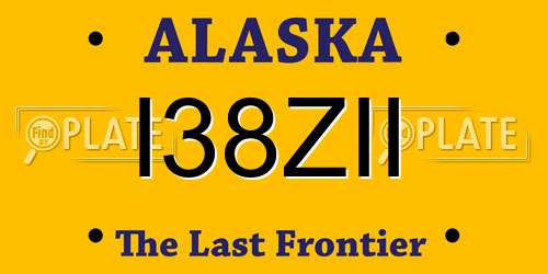 I38ZII Alaska License Plate