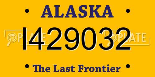 I429032 Alaska License Plate