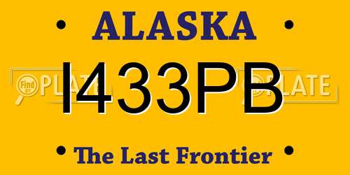 I433PB Alaska License Plate