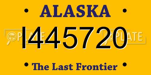 I445720 Alaska License Plate