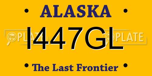 I447GL Alaska License Plate