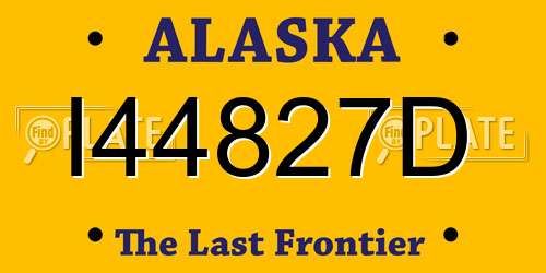 I44827D Alaska License Plate