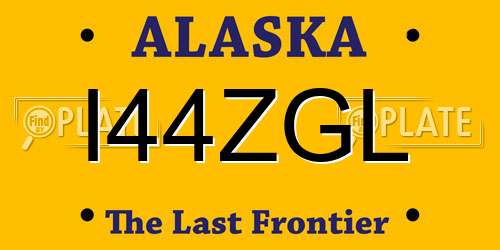 I44ZGL Alaska License Plate