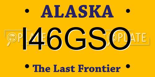 I46GSO Alaska License Plate