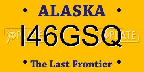 I46GSQ Alaska License Plate