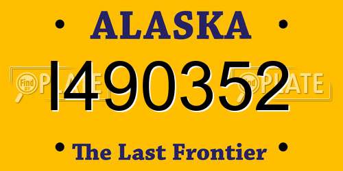 I490352 Alaska License Plate