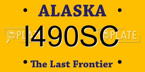 I490SC Alaska License Plate