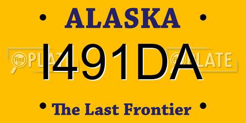 I491DA Alaska License Plate