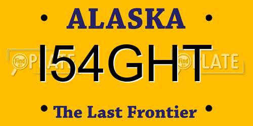 I54GHT Alaska License Plate