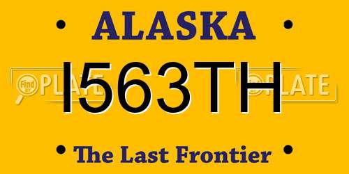 I563TH Alaska License Plate