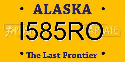 I585RO Alaska License Plate