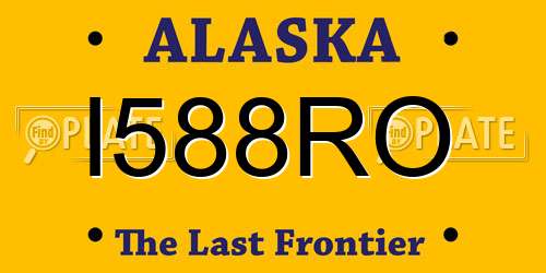 I588RO Alaska License Plate