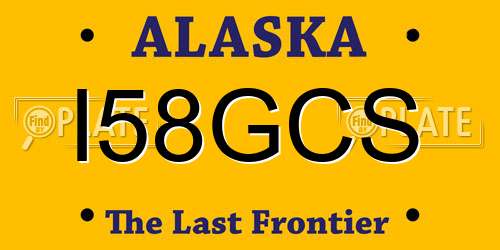 I58GCS Alaska License Plate