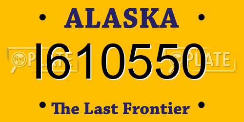 I610550 Alaska License Plate