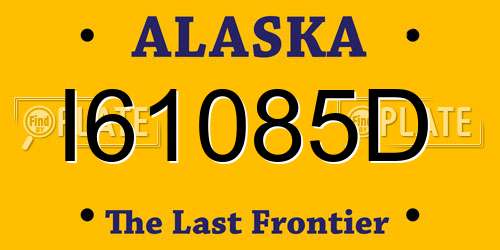 I61085D Alaska License Plate